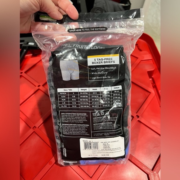 NEW NIP boys boxer briefs blue black L large 14-16 Fruit of the Loom - Picture 3 of 6